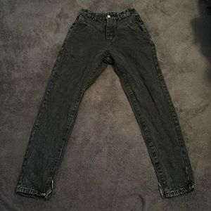 Distressed Acid Wash Black Jeans